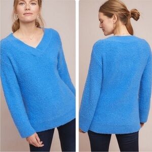 Anthropologie Clayton V-neck Nubby Knit Sweater Blue size Small
